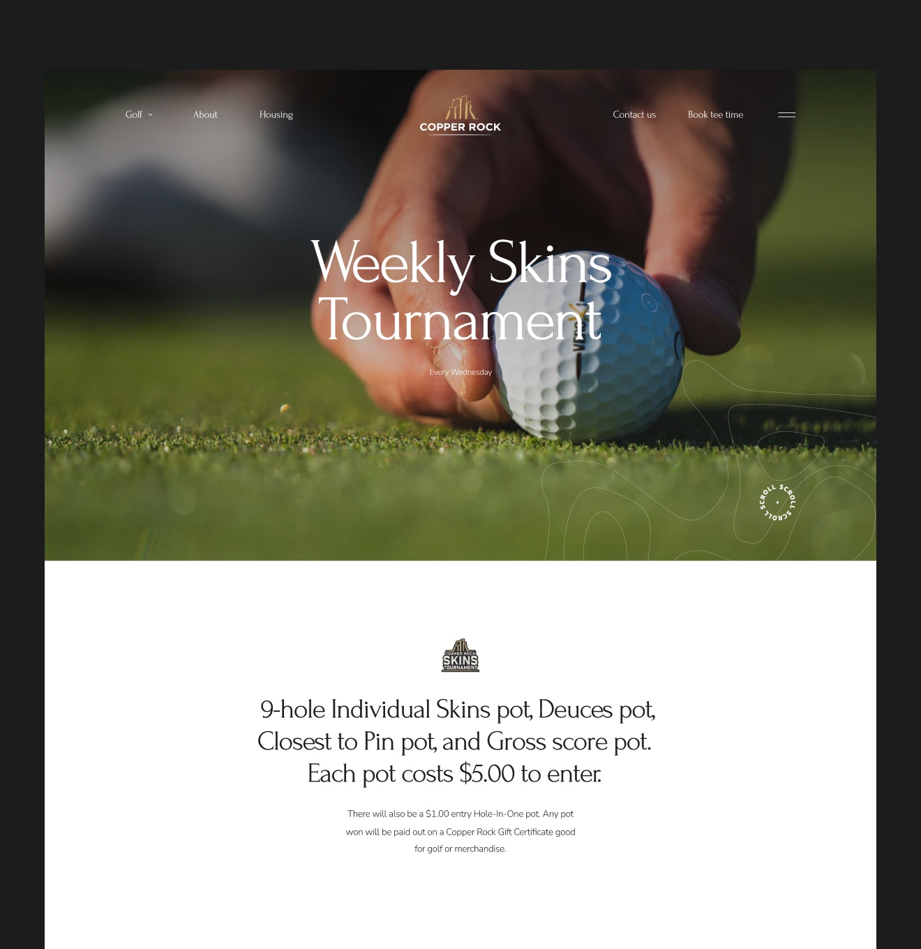 Copper Rock – golf community booking website - Website Development - Photo 10