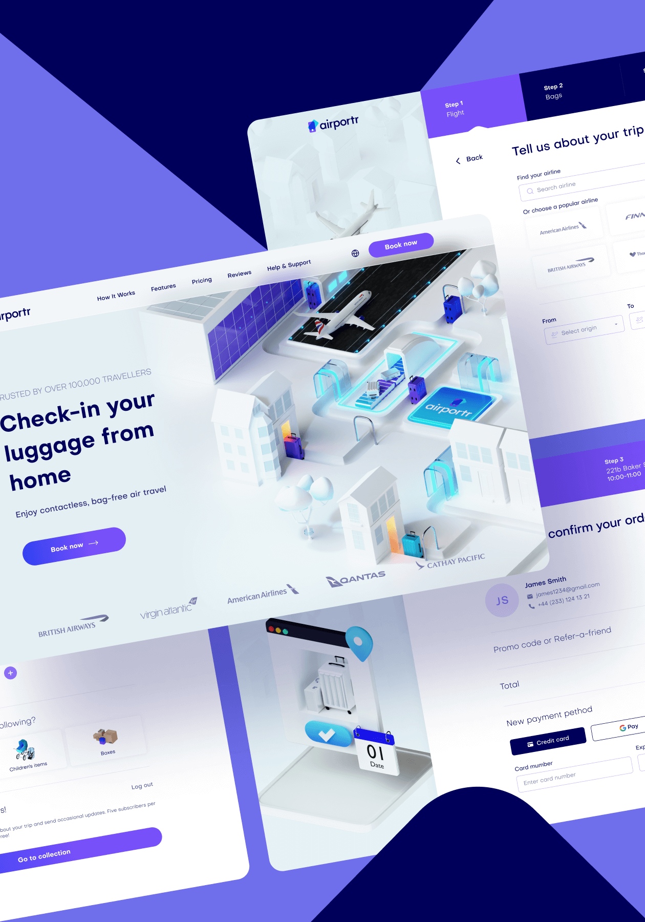 AirPortr – Luggage carrying service for traveling - Website Development - Photo 