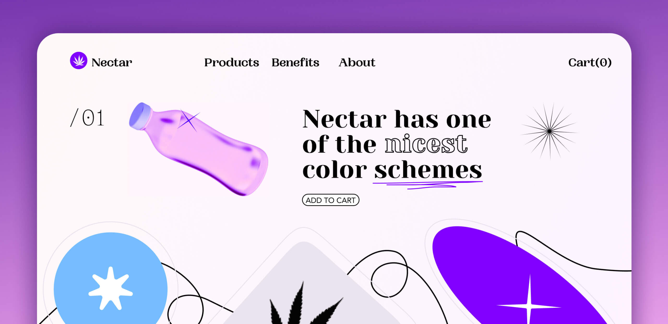 Nectar – CBD products landing page - Website Development - Photo 1