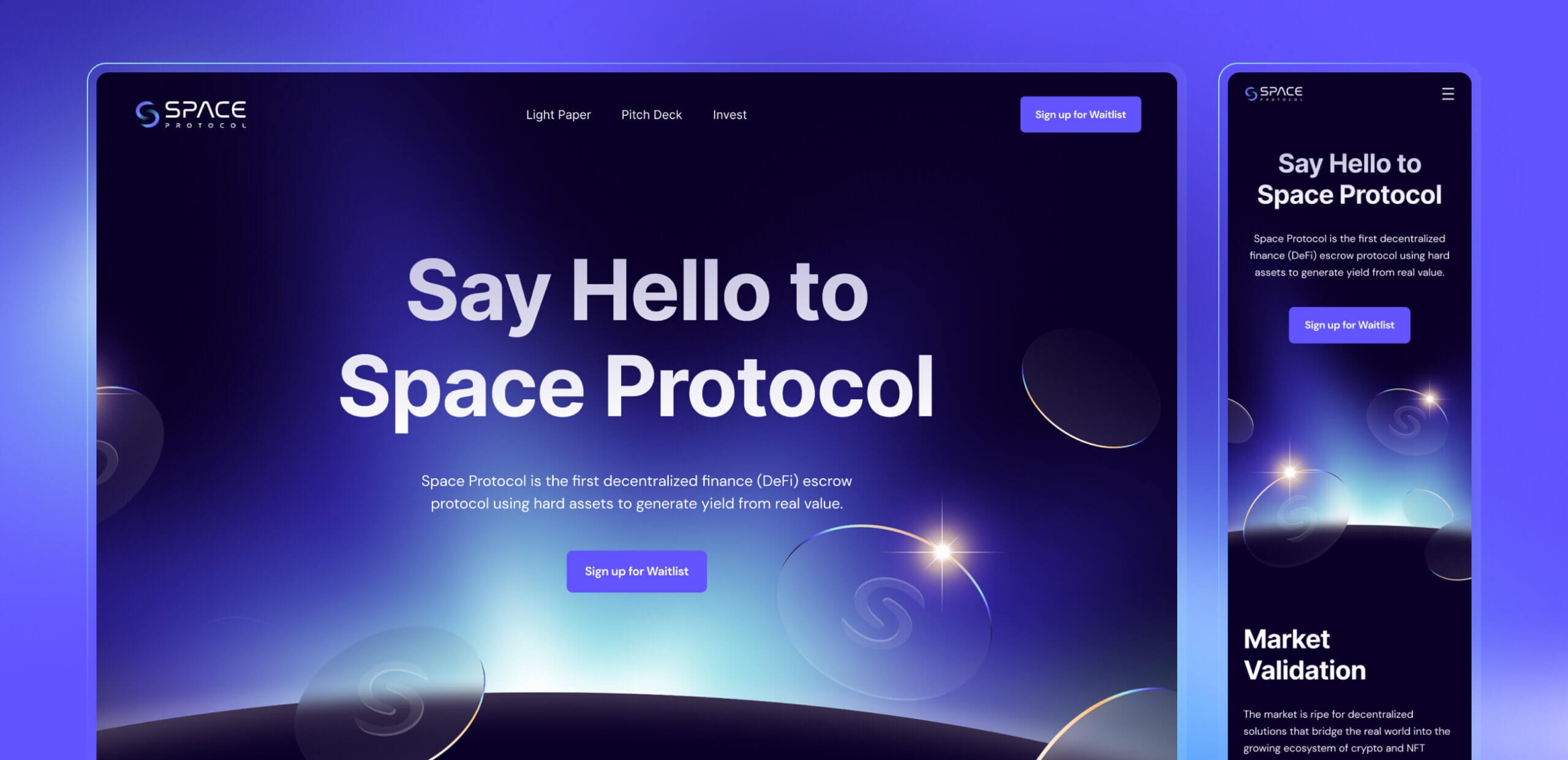 Space protocol – website for DeFi Protocol - Website Development - Photo 1