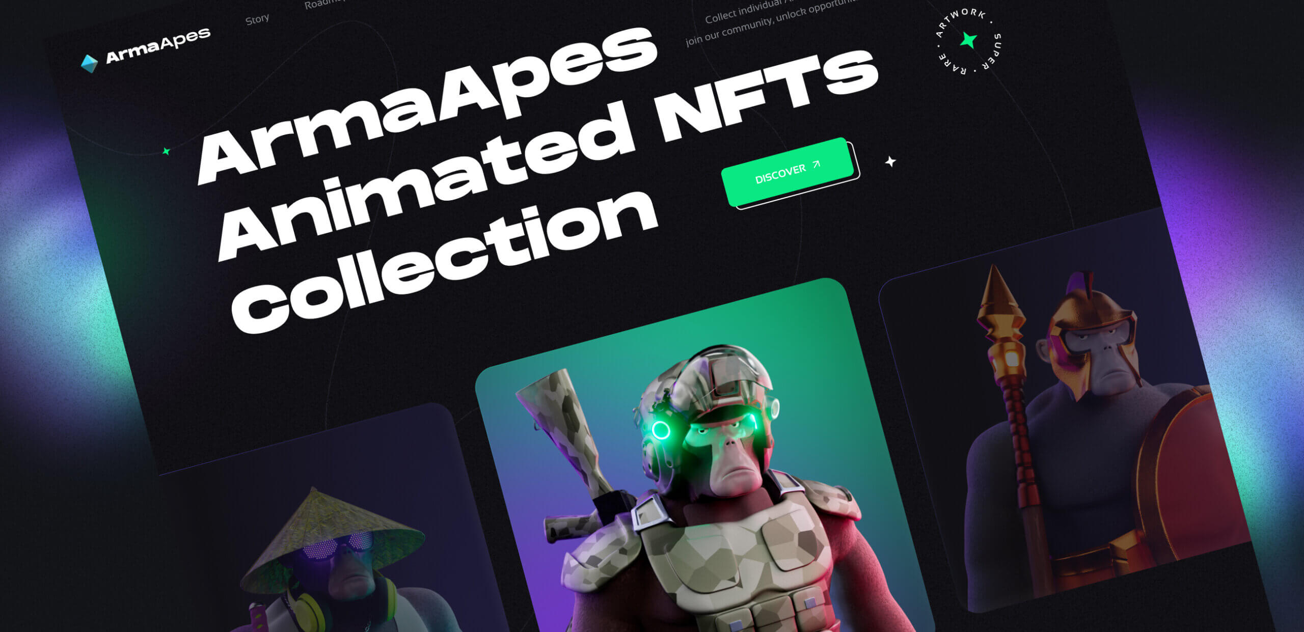 Il sito web di ArmaApes è dedicato alla raccolta di NFT. - Website Development - Photo 1