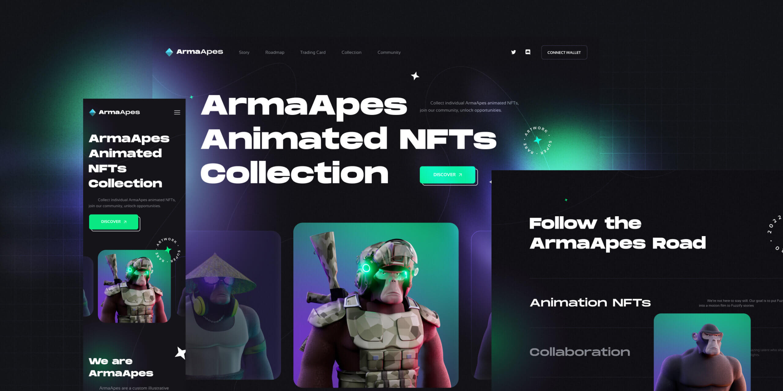 Il sito web di ArmaApes è dedicato alla raccolta di NFT. - Website Development - Photo 5