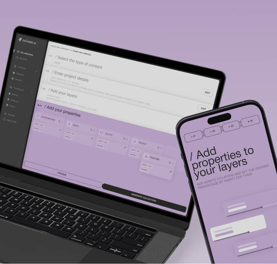 JoCreate – Application for creating NFT collections - image cover