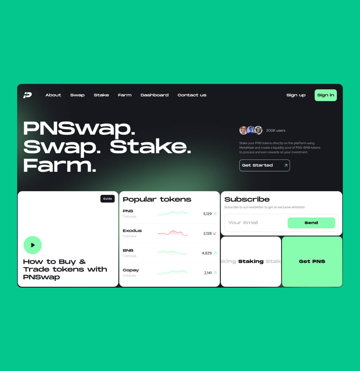 PNSwap – piattaforma di scambio di token - Website Development - Photo 13