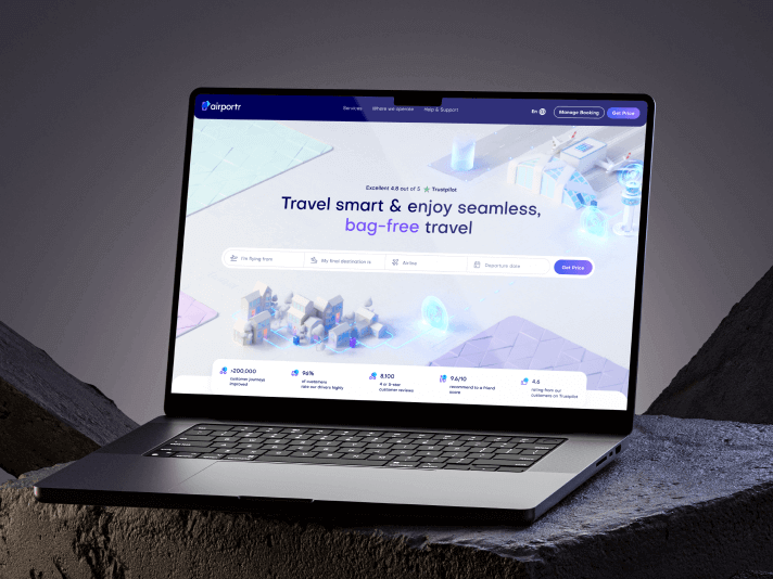 Airportr 2.0 – luggage carrying service website redesign - image cover