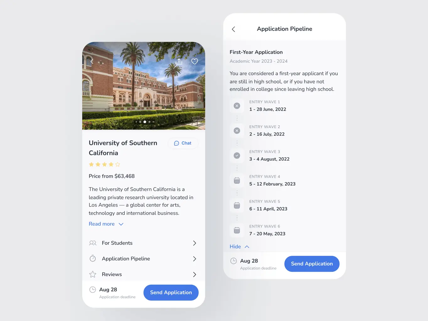 UVER – universities aggregator mobile app - Website Development - Photo 4