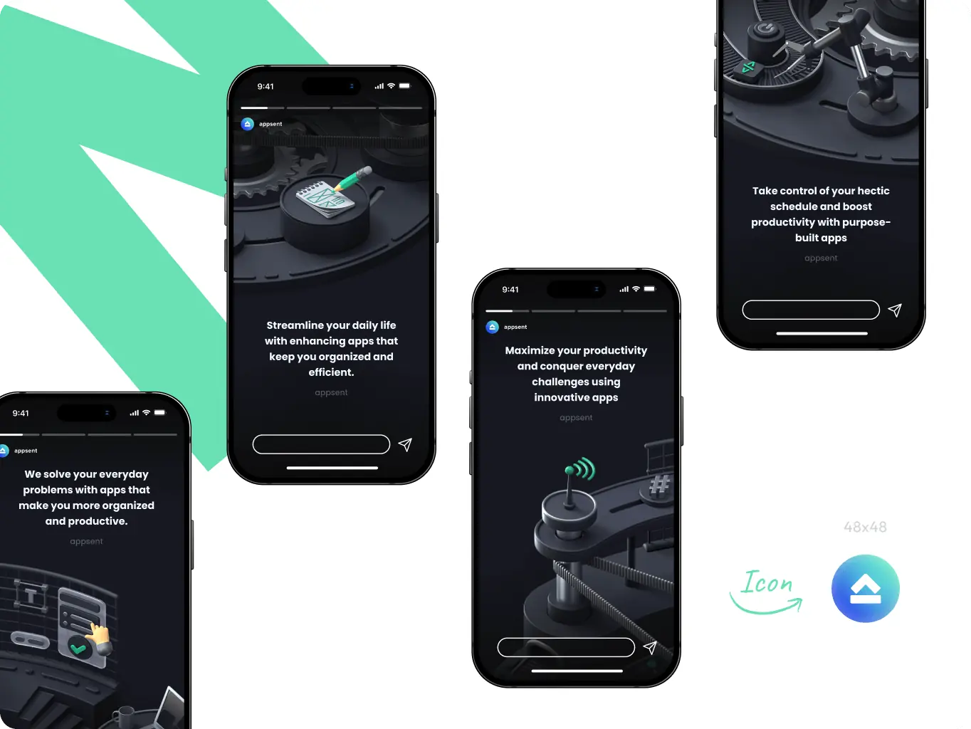 Appsent – branding for the application developers company - Website Development - Photo 14