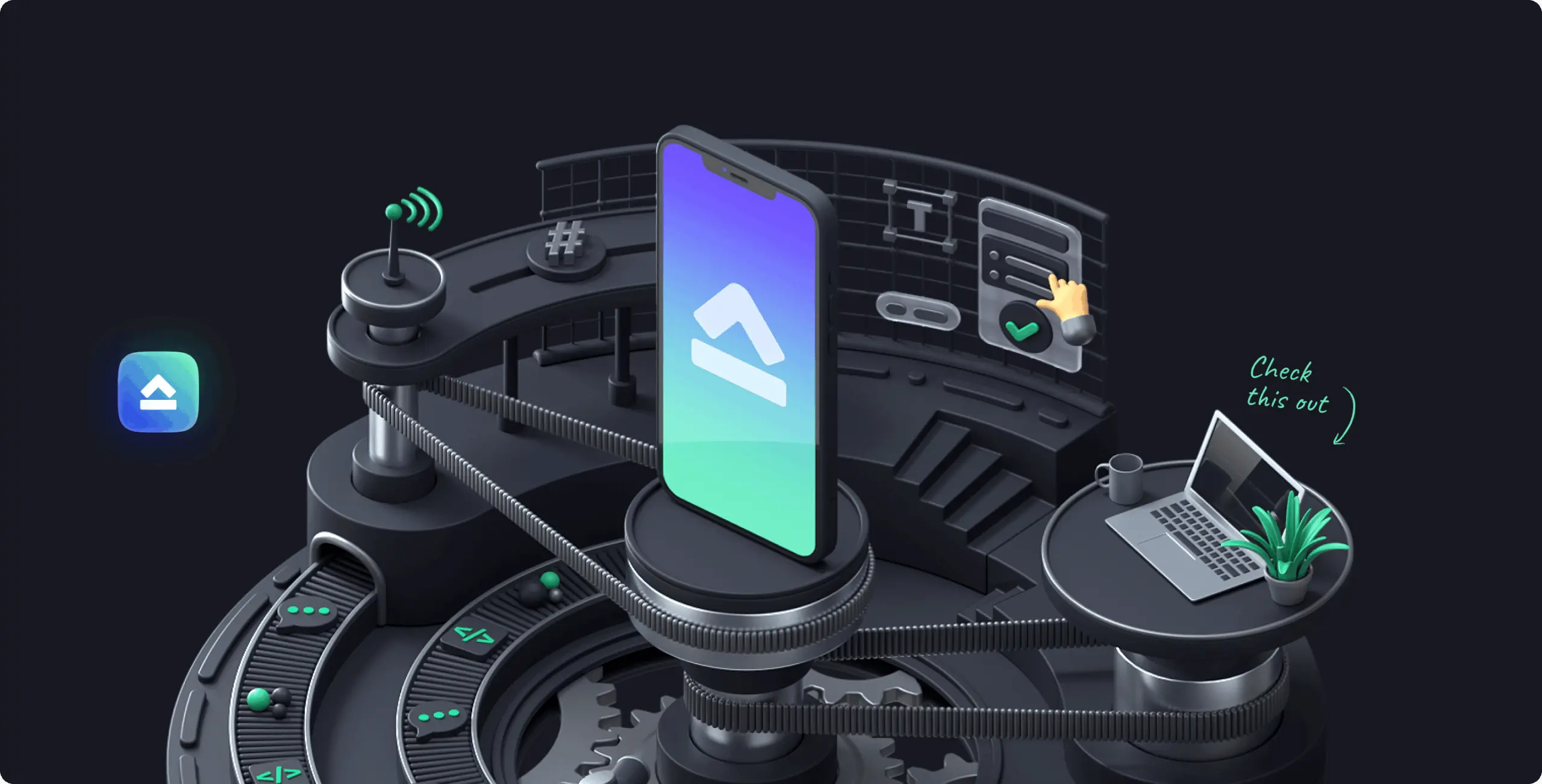 Appsent – branding for the application developers company - Website Development - Photo 1