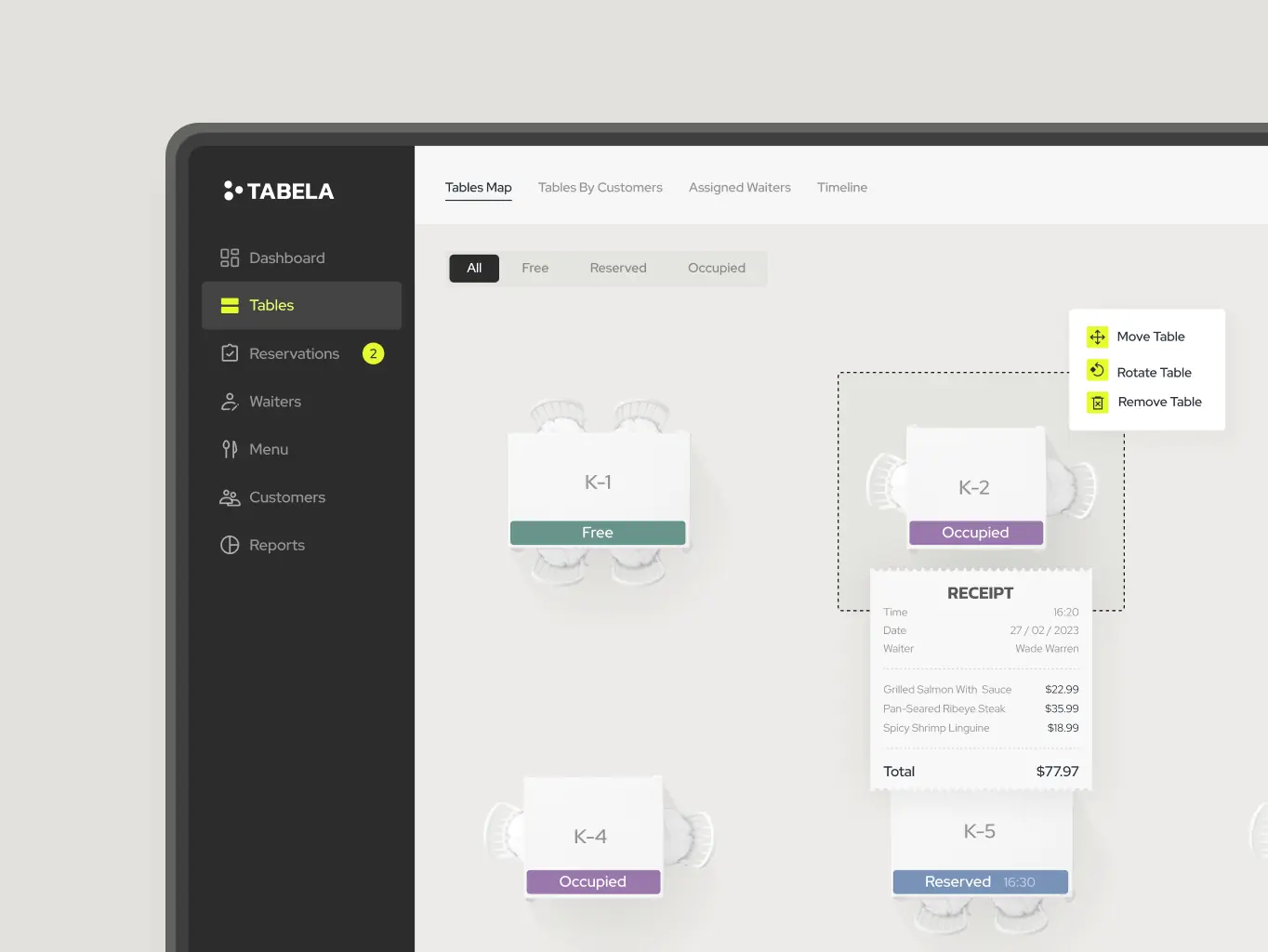Tabela – management system for restaurants - Website Development - Photo 2