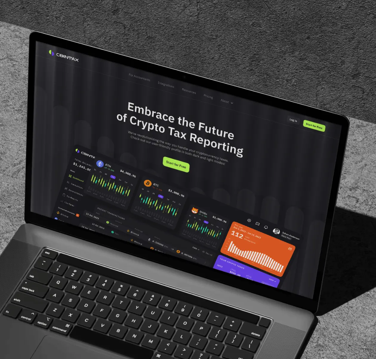 CoinTax – web app promo website - image cover