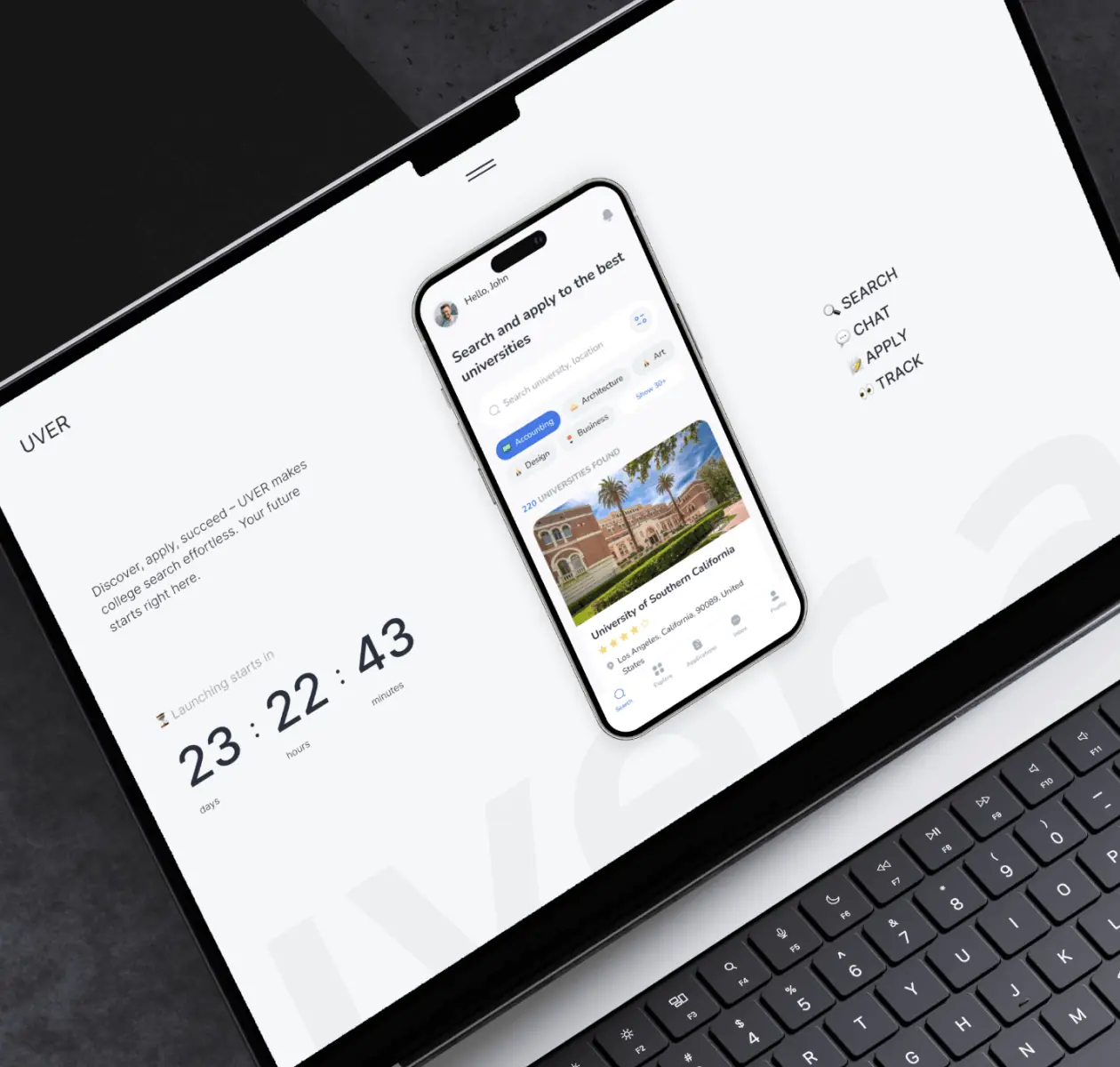UVER – promo website for mobile application - image cover