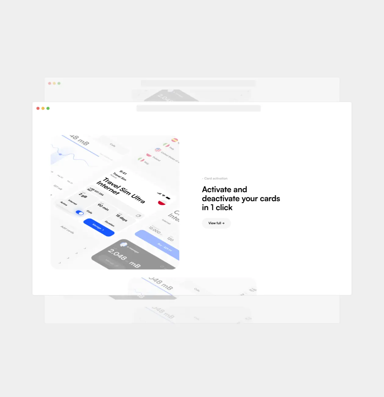 E-manager – promo website for mobile app for e-sim management - Website Development - Photo 3
