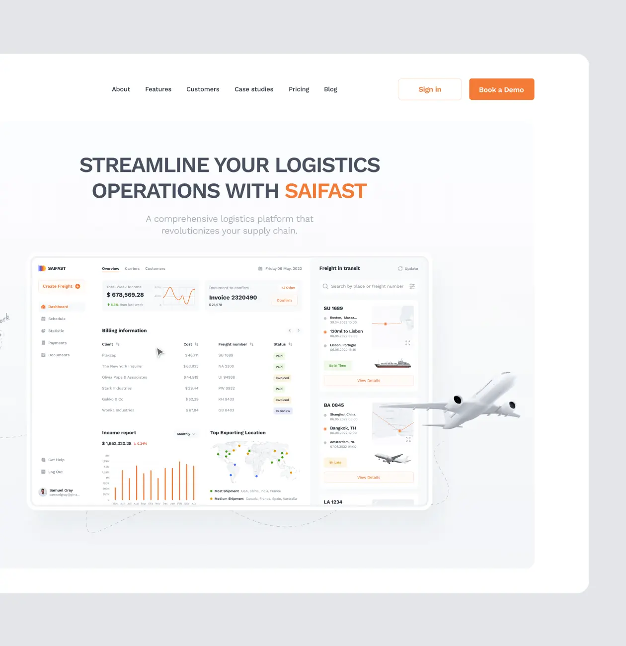 Saifast – promo website for logistics platform - Website Development - Photo 3