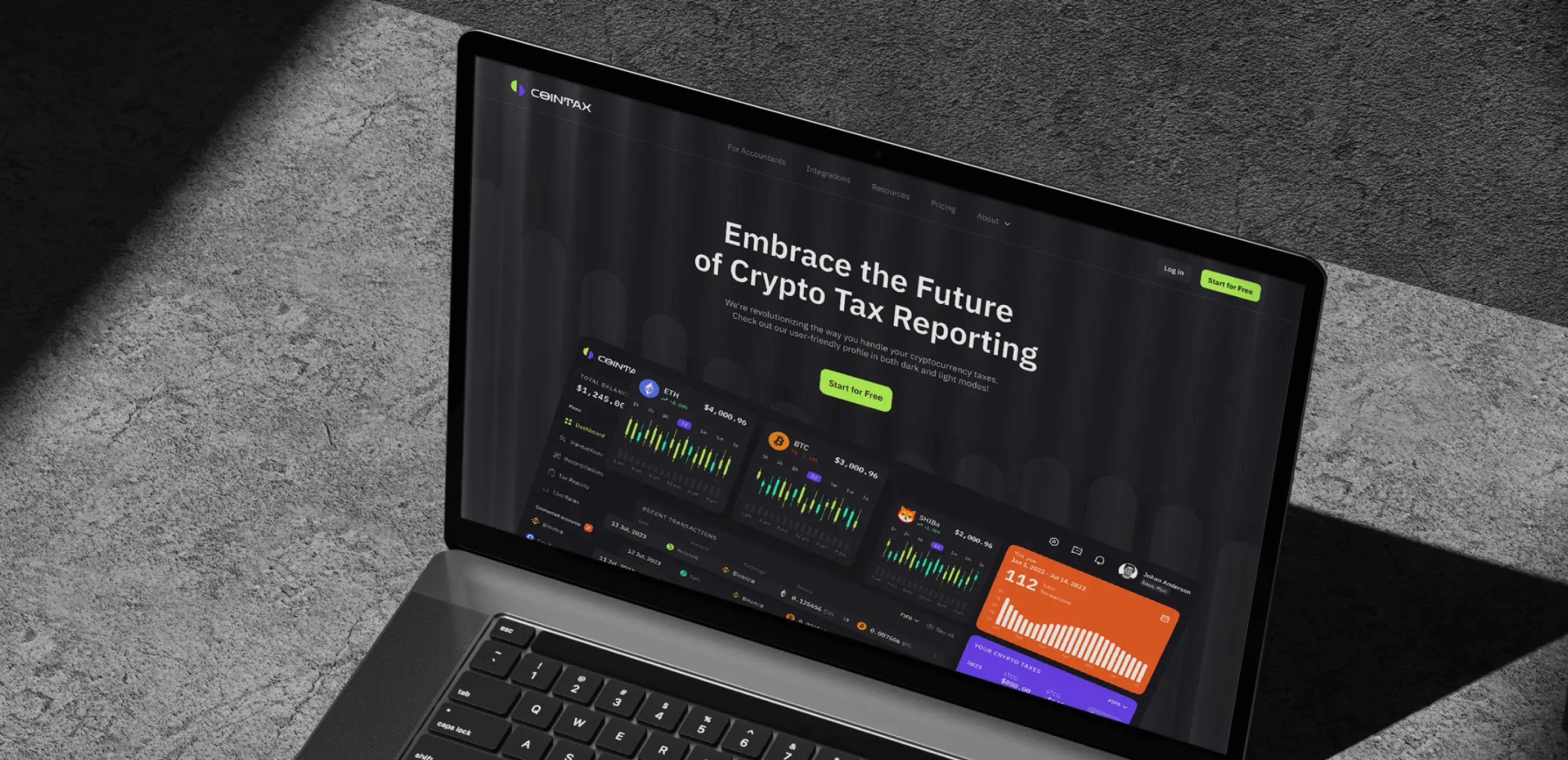 CoinTax – web app promo website - Website Development - Photo 1