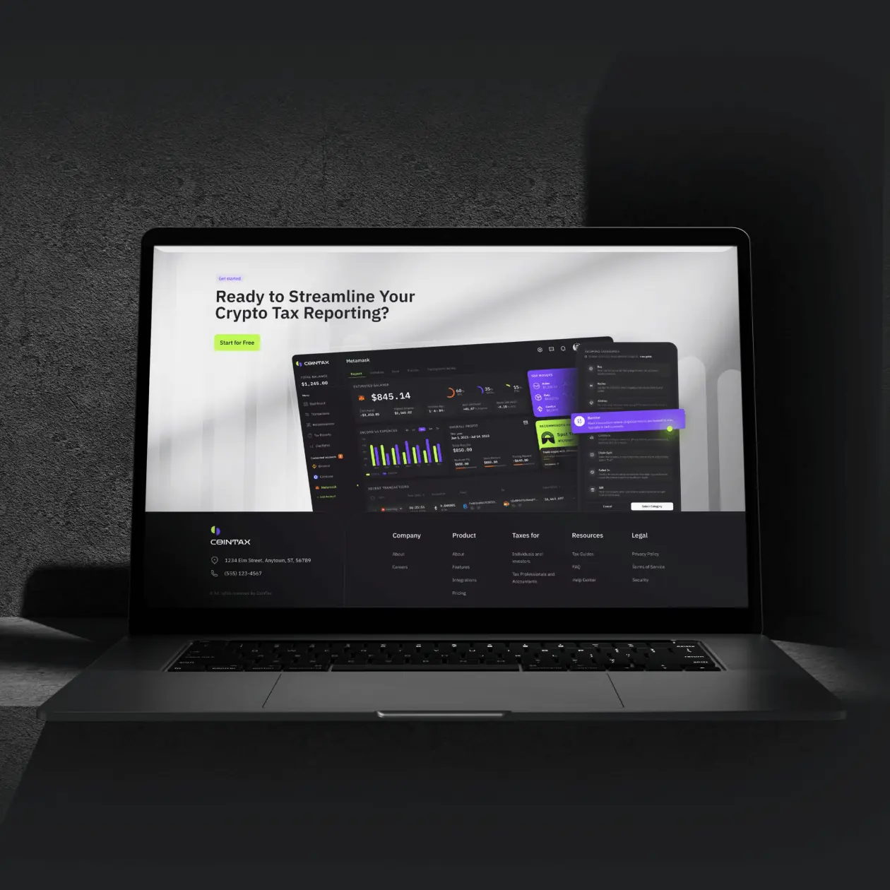 CoinTax – web app promo website - Website Development - Photo 2