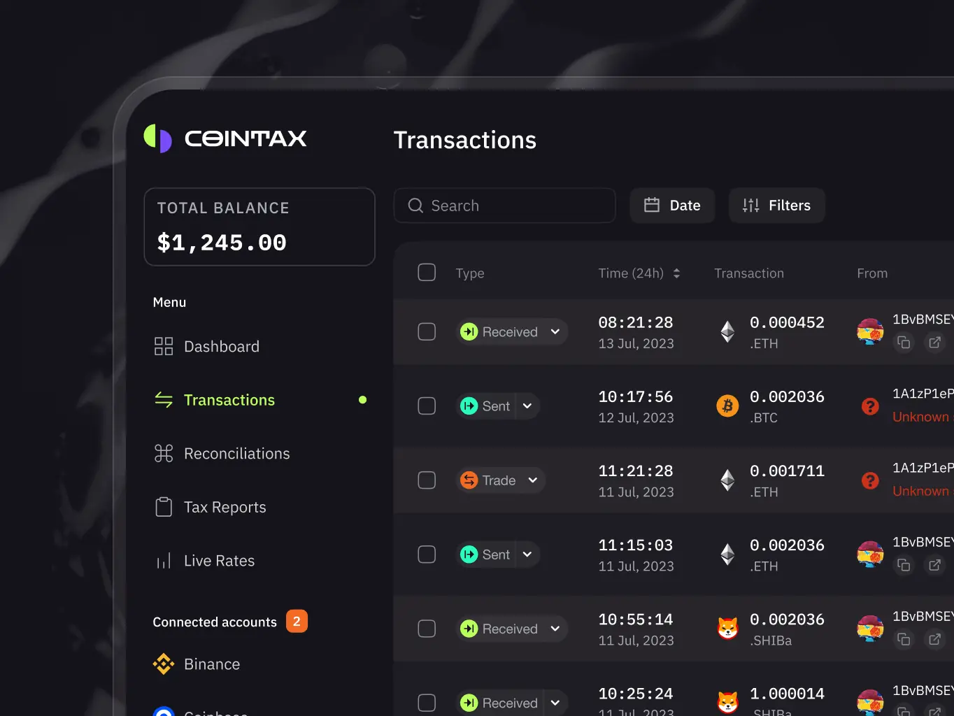 CoinTax – crypto tax reporting tool - Website Development - Photo 3