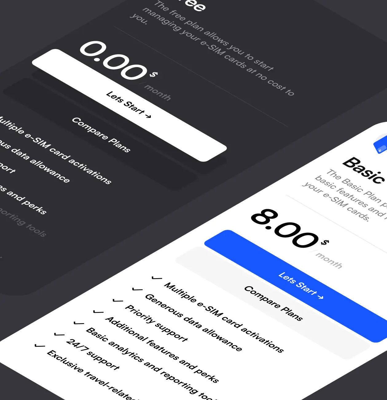 E-manager – promo website for mobile app for e-sim management - Website Development - Photo 18
