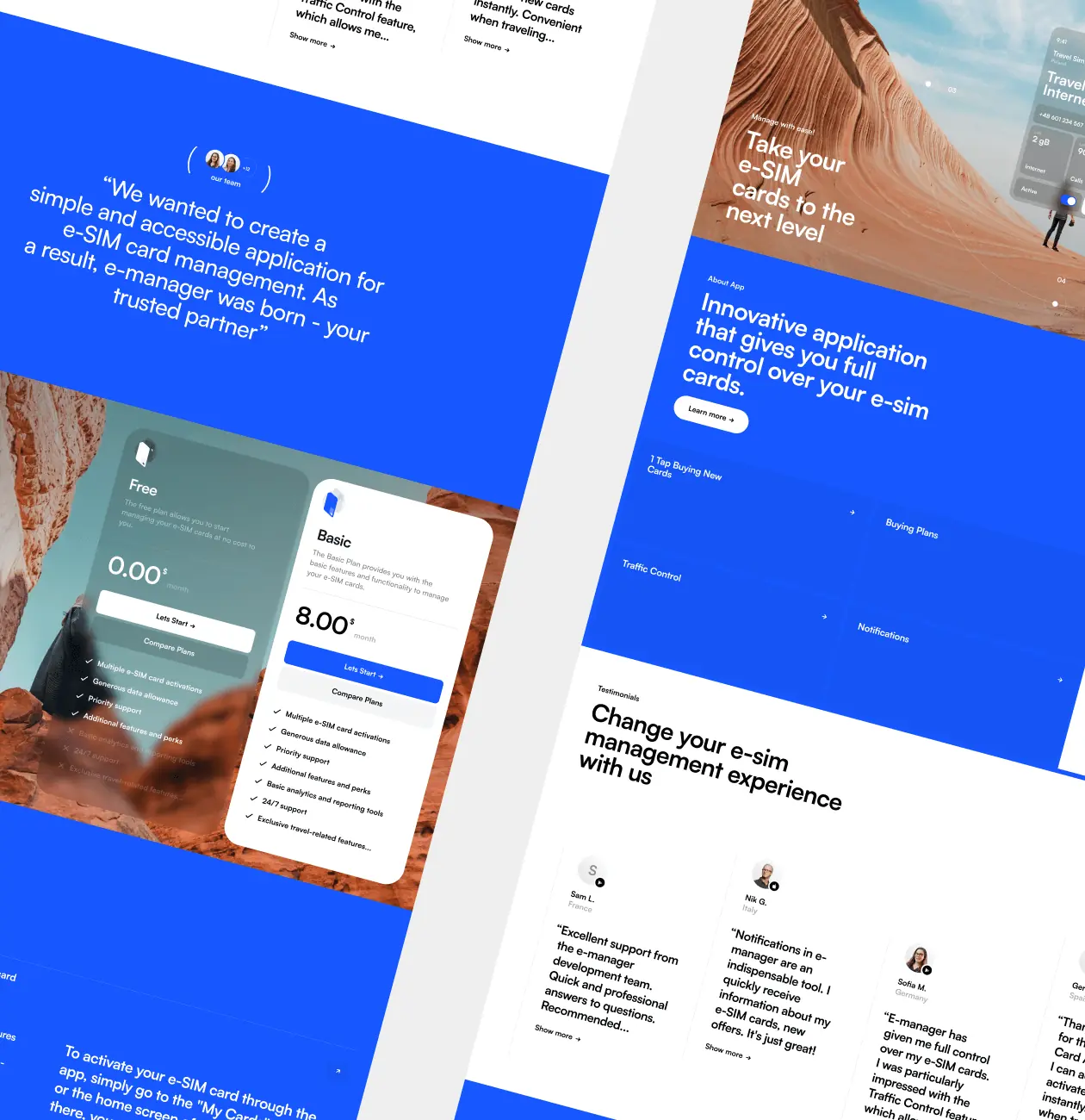 E-manager – promo website for mobile app for e-sim management - Website Development - Photo 6