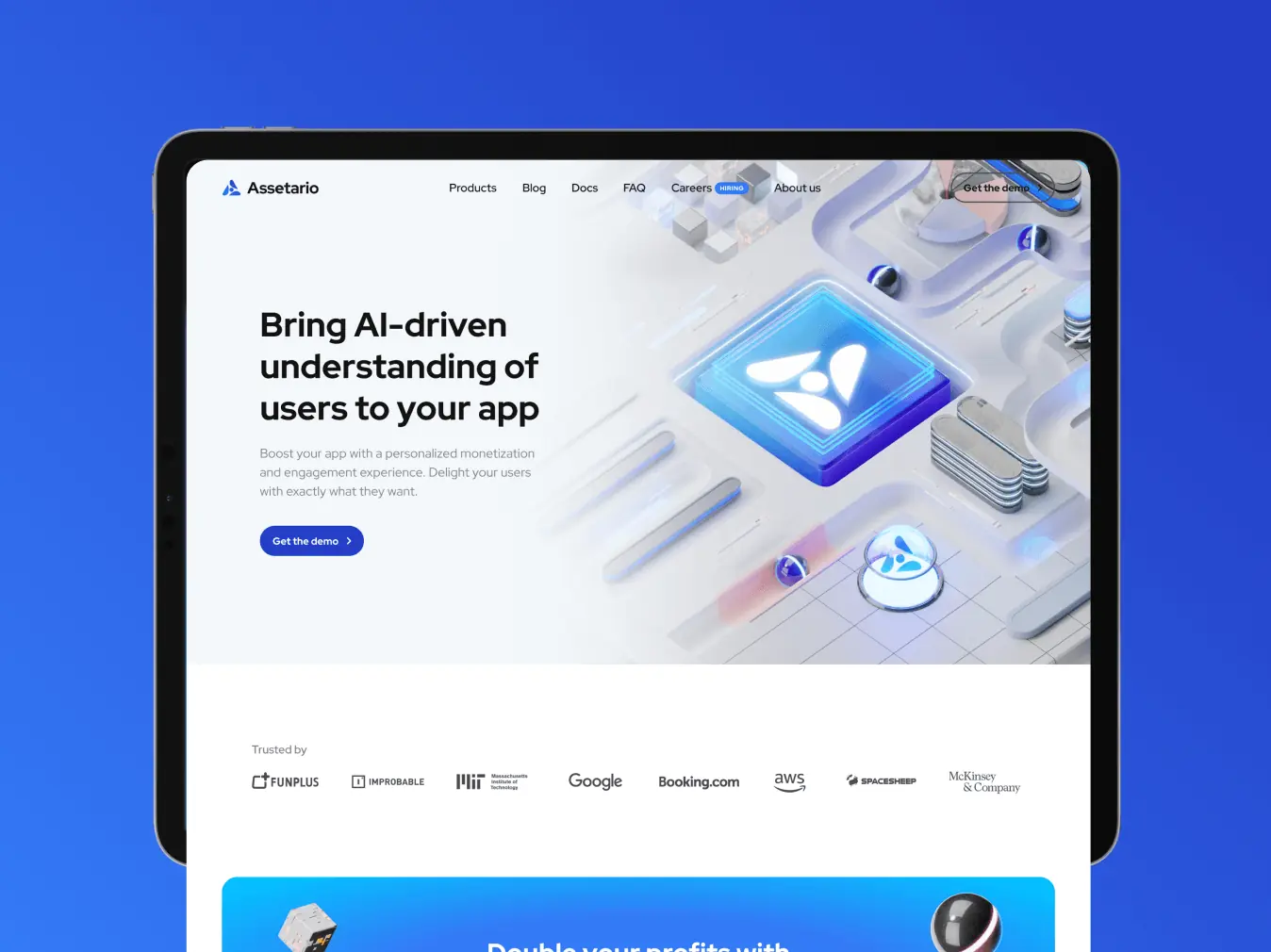 Assetario – website for the best in class platform for app personalization - Website Development - Photo 2