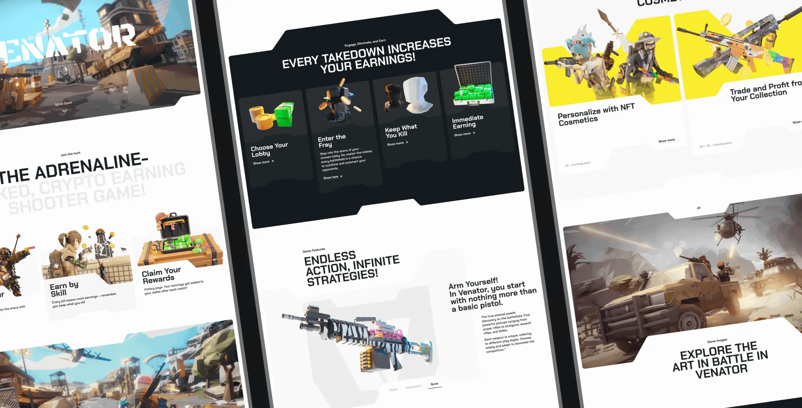 VENATOR – promo site for a futuristic crypto game - Website Development - Photo 8