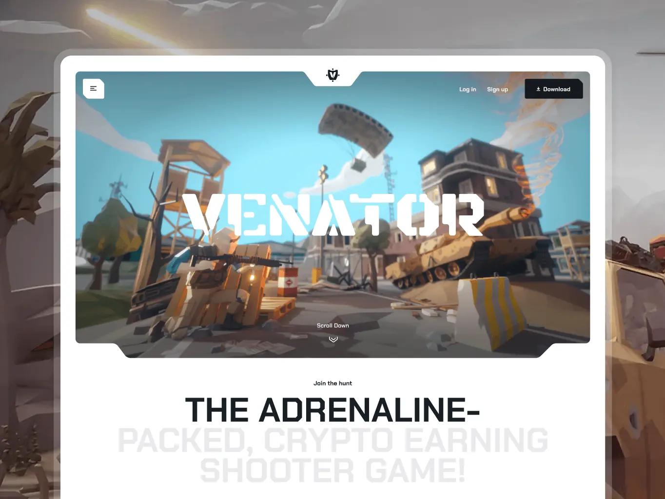 VENATOR – promo site for a futuristic crypto game - Website Development - Photo 2