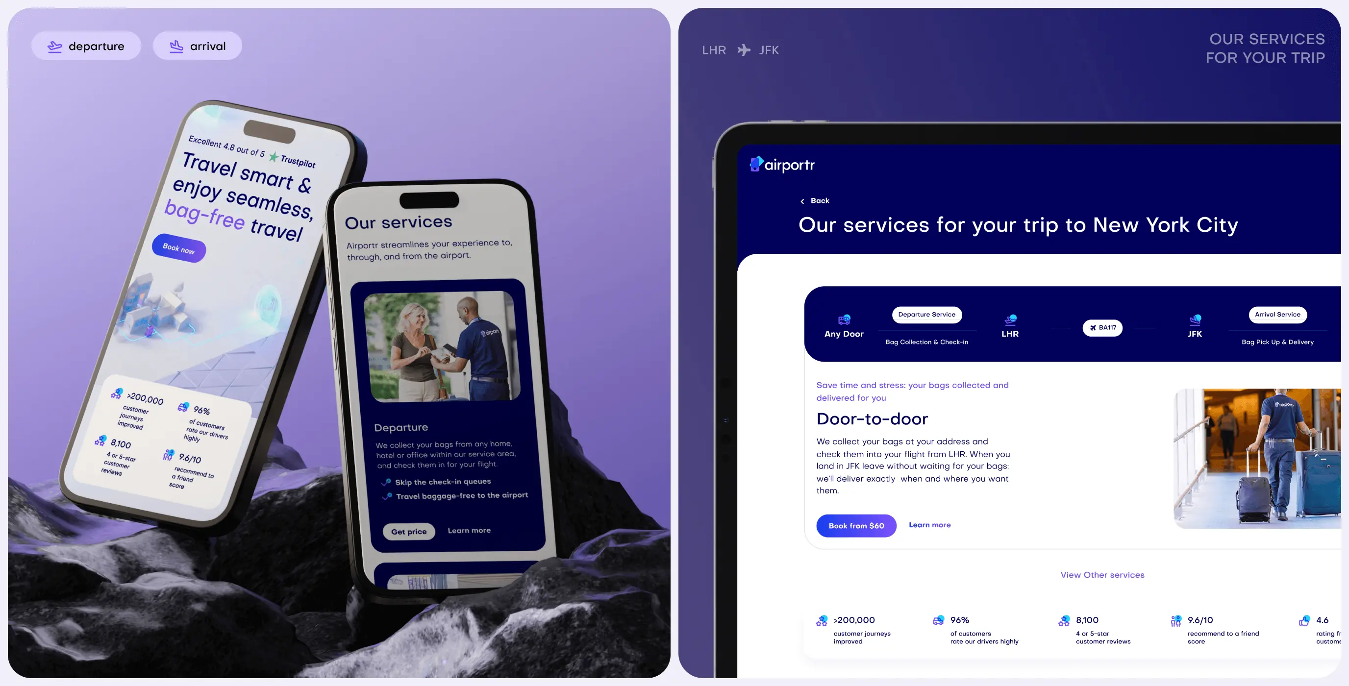 Airportr 2.0 – luggage carrying service website redesign - Website Development - Photo 2