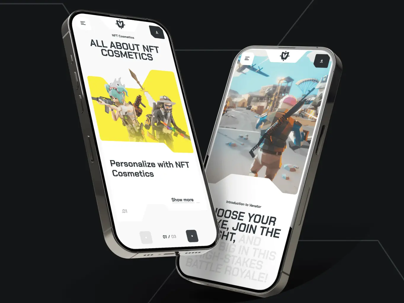 VENATOR – promo site for a futuristic crypto game - Website Development - Photo 4