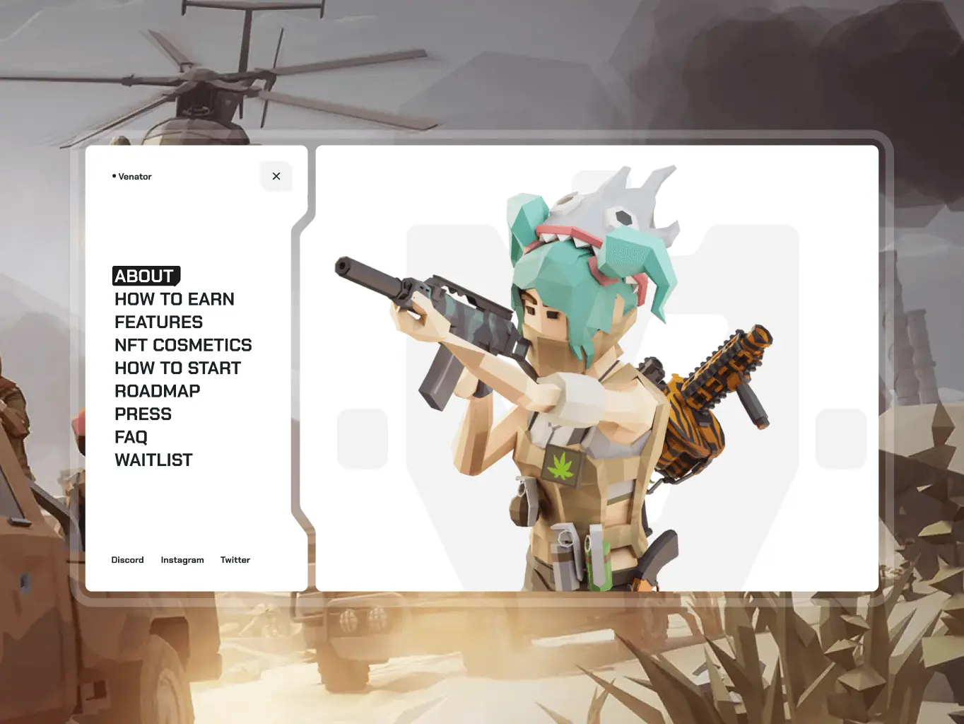 VENATOR – promo site for a futuristic crypto game - Website Development - Photo 3