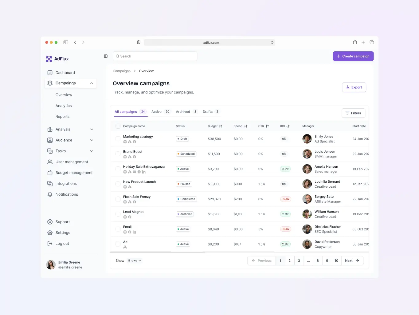 AdFlux – redesigned marketing platform - Website Development - Photo 7