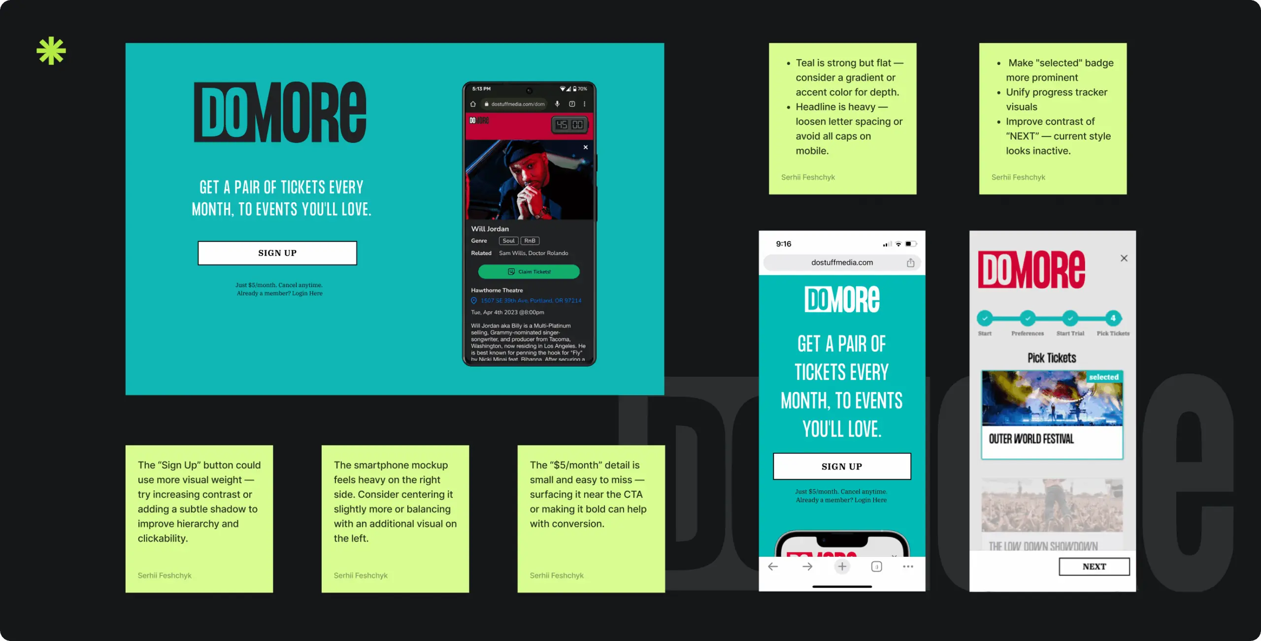 DoMORE — mobile redesign for a ticket subscription platform - Website Development - Photo 7