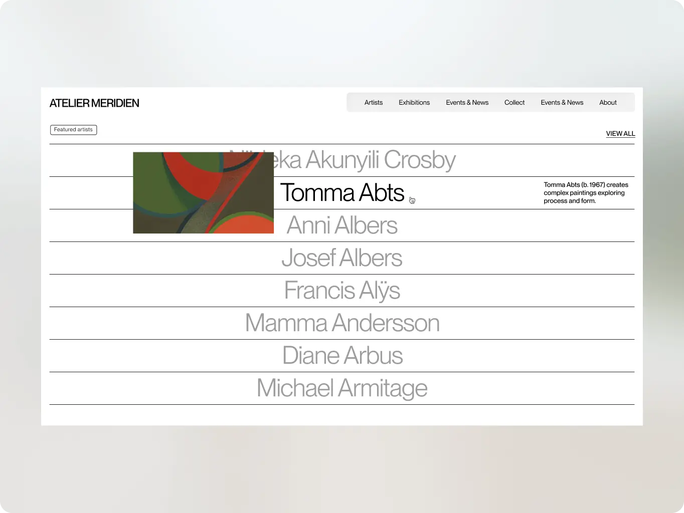 Atelier Meredian – how a digital exhibition space builds collector trust before a single physical show opens - Website Development - Photo 11