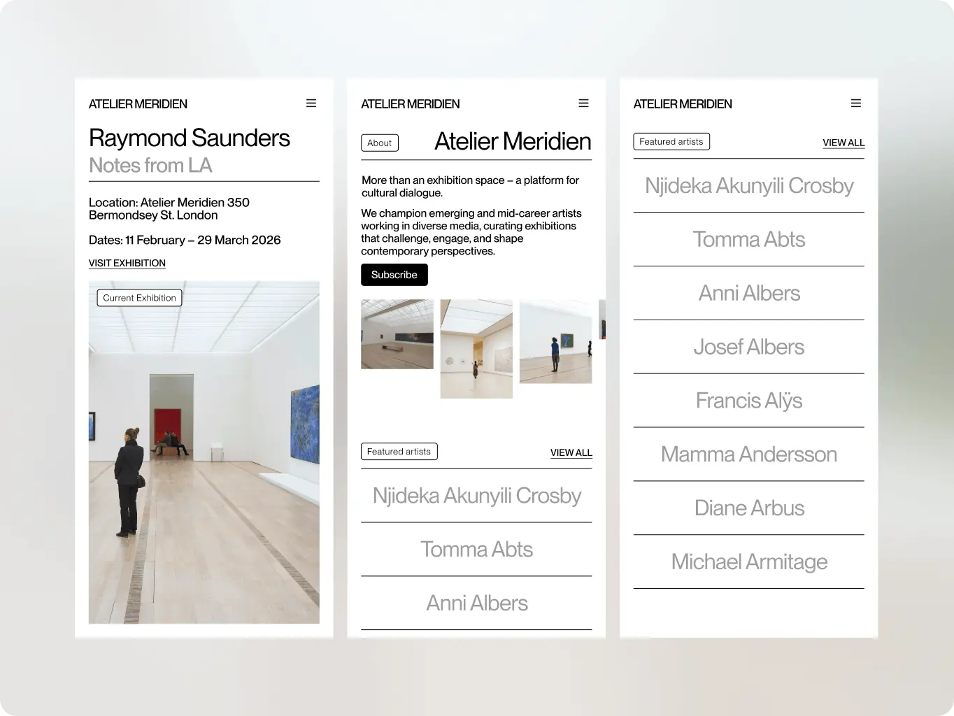 Atelier Meredian – how a digital exhibition space builds collector trust before a single physical show opens - Website Development - Photo 3