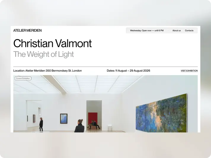 Atelier Meredian – how a digital exhibition space builds collector trust before a single physical show opens - image cover