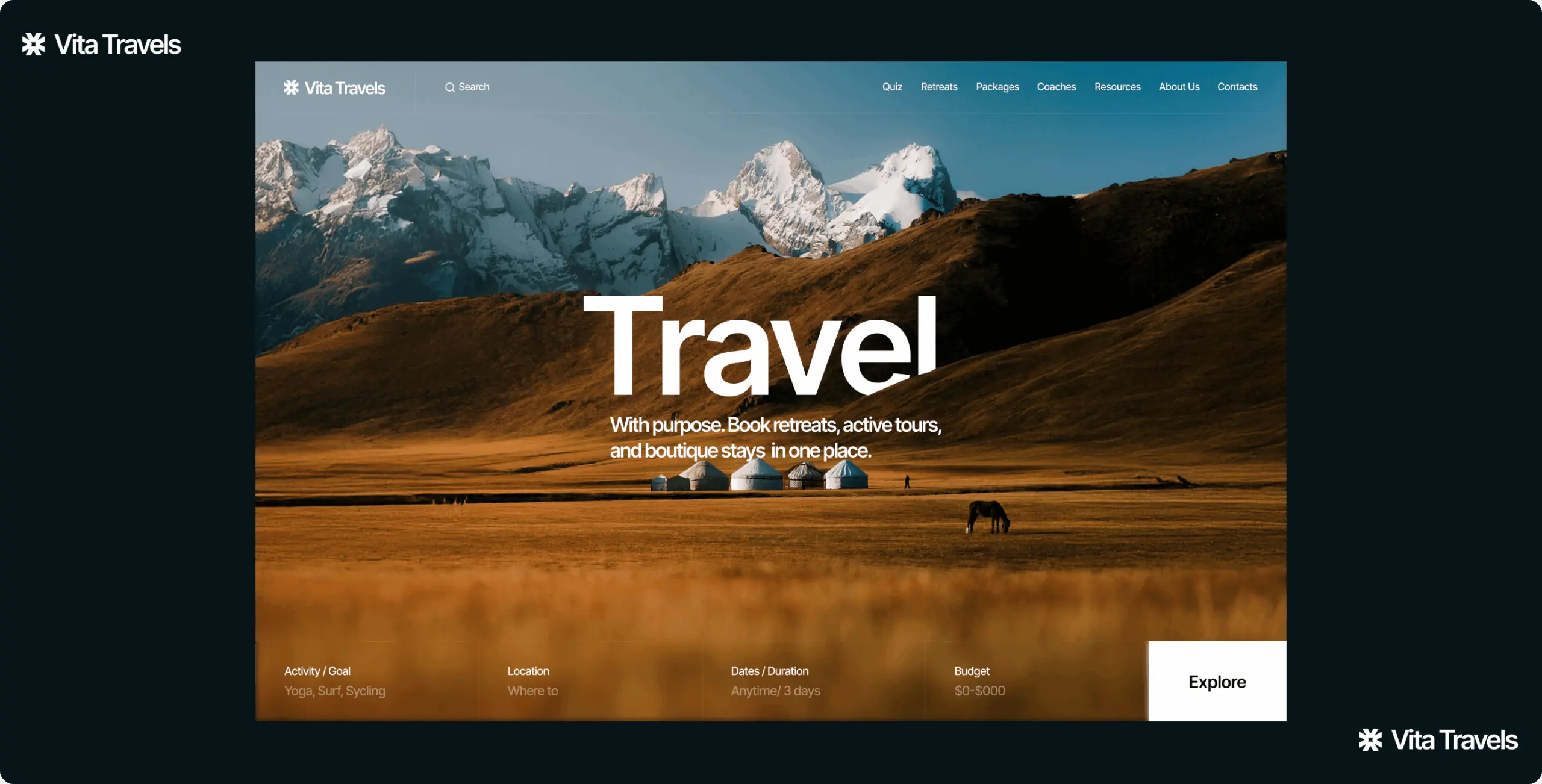 Vita Travels – turning a scattered wellness-travel search into one curated marketplace - Website Development - Photo 1