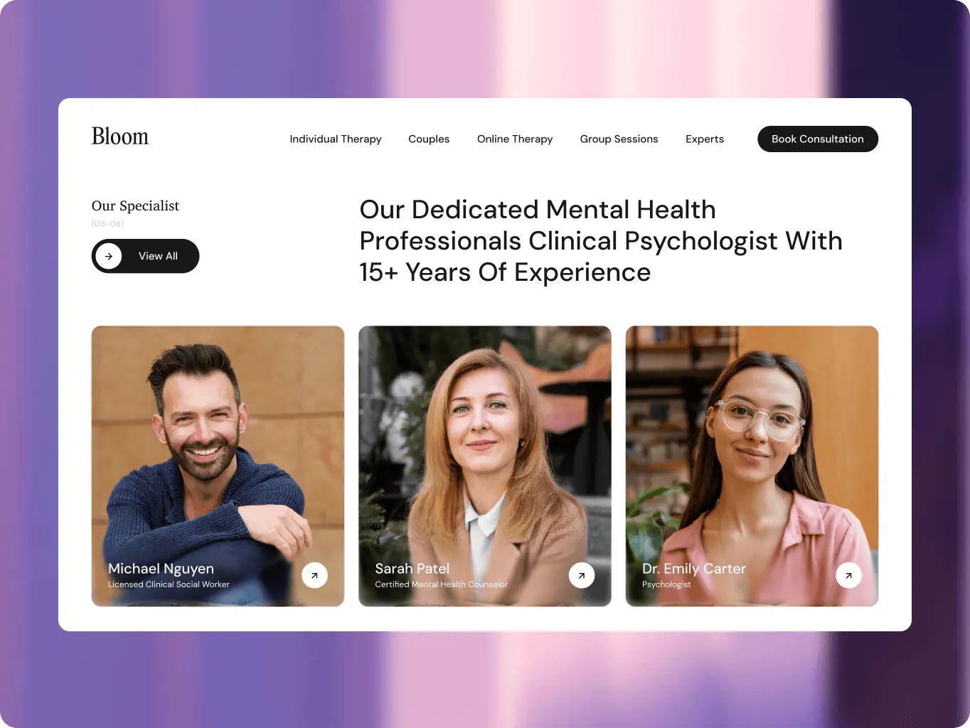 Bloom — a booking-ready front door for a mental health clinic that hadn’t launched yet - Website Development - Photo 2