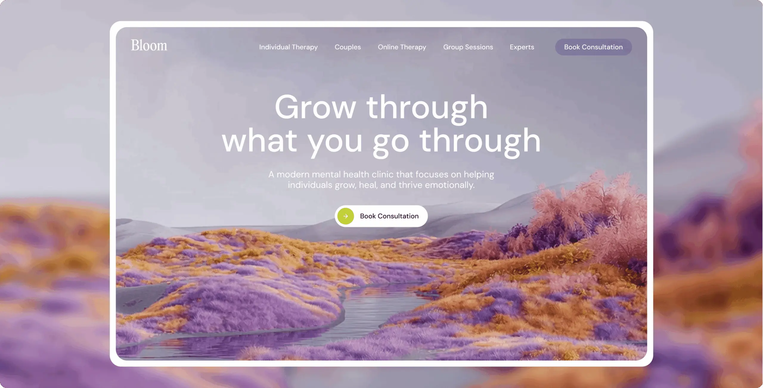 Bloom — a booking-ready front door for a mental health clinic that hadn’t launched yet - Website Development - Photo 1