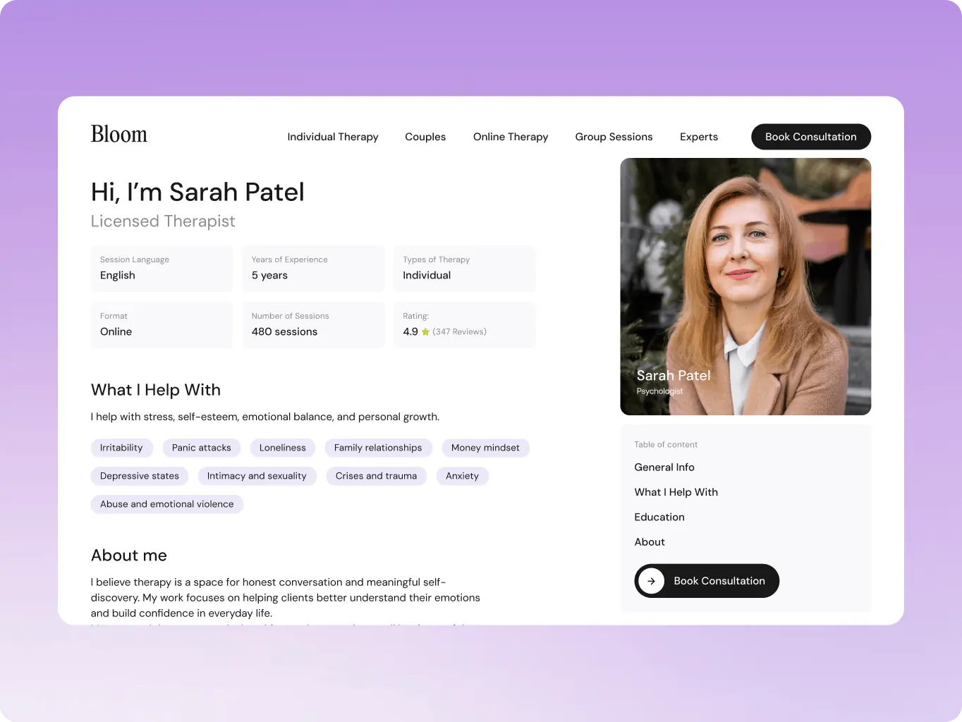 Bloom — a booking-ready front door for a mental health clinic that hadn’t launched yet - Website Development - Photo 7